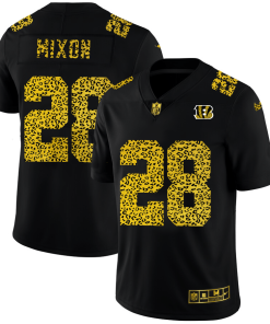 Cincinnati Bengals #28 Joe Mixon Men's Nike Leopard Print Fashion Vapor Limited NFL Jersey Black