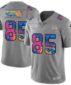 Cincinnati Bengals #85 Tee Higgins Men's Nike Multi-Color 2020 NFL Crucial Catch NFL Jersey Greyheather