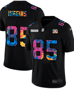 Cincinnati Bengals #85 Tee Higgins Men's Nike Multi-Color Black 2020 NFL Crucial Catch Vapor Untouchable Limited Jersey