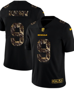 Cincinnati Bengals #9 Joe Burrow Men's Black Nike Flocked Lightning Vapor Limited NFL Jersey