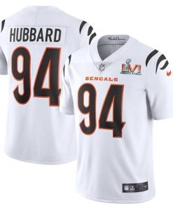 Cincinnati Bengals #94 Sam Hubbard White Super Bowl LVI Patch Men's Nike Vapor Limited Jersey