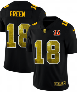 Cincinnati Cincinnati Bengals #18 A.J. Green Men's Black Nike Golden Sequin Vapor Limited NFL Jersey Men's