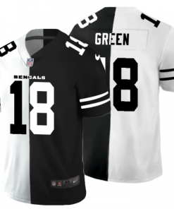 Cincinnati Cincinnati Bengals #18 A.J. Green Men's Black V White Peace Split Nike Vapor Untouchable Limited NFL Jersey Men's