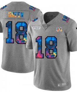 Cincinnati Cincinnati Bengals #18 A.J. Green Men's Nike Multi-Color 2020 NFL Crucial Catch NFL Jersey Greyheather Men's