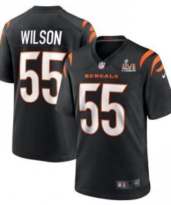 Cincinnati Cincinnati Bengals #55 Logan Wilson Black Super Bowl LVI Patch Nike Game Jersey Men's
