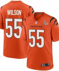 Cincinnati Cincinnati Bengals #55 Logan Wilson Orange Super Bowl LVI Patch Nike Alternate Game Jersey Men's