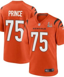 Cincinnati Cincinnati Bengals #75 Isaiah Prince Orange Super Bowl LVI Patch Nike Alternate Game Jersey Men's