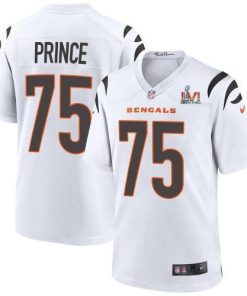Cincinnati Cincinnati Bengals #75 Isaiah Prince White Super Bowl LVI Patch Nike Game Jersey Men's