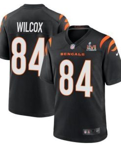 Cincinnati Cincinnati Bengals #84 Mitchell Wilcox Black Super Bowl LVI Patch Nike Game Jersey Men's
