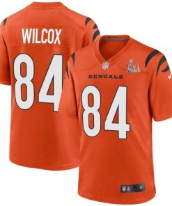 Cincinnati Cincinnati Bengals #84 Mitchell Wilcox Orange Super Bowl LVI Patch Nike Alternate Game Jersey Men's