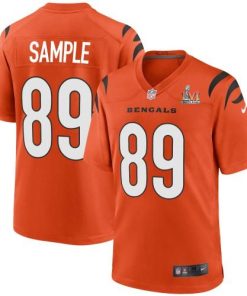 Cincinnati Cincinnati Bengals #89 Drew Sample Orange Super Bowl LVI Patch Nike Alternate Game Jersey Men's