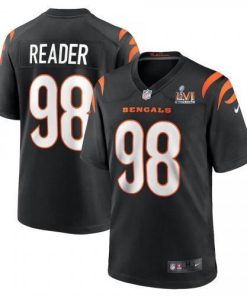 Cincinnati Cincinnati Bengals #98 D.J. Reader Black Super Bowl LVI Patch Nike Game Jersey Men's