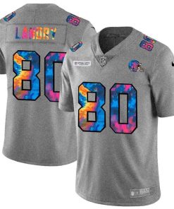 Cleveland Browns #80 Jarvis Landry Men's Nike Multi-Color 2020 NFL Crucial Catch NFL Jersey Greyheather