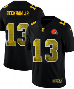 Cleveland Cleveland Browns #13 Odell Beckham Jr. Men's Black Nike Golden Sequin Vapor Limited NFL Jersey Men's