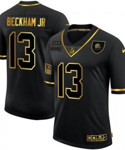 Cleveland Cleveland Browns #13 Odell Beckham Jr. Men's Nike 2020 Salute To Service Golden Limited NFL Jersey Black Men's