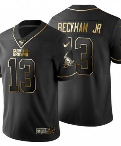 Cleveland Cleveland Browns #13 Odell Beckham Jr. Men's Nike Black Golden Limited NFL 100 Jersey Men's