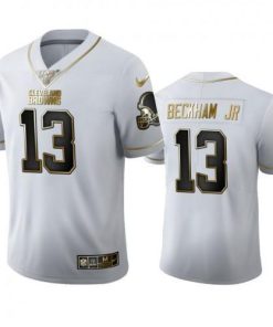Cleveland Cleveland Browns #13 Odell Beckham Jr. Men's Nike White Golden Edition Vapor Limited NFL 100 Jersey Men's