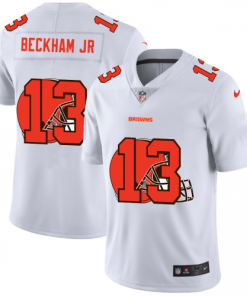 Cleveland Cleveland Browns #13 Odell Beckham Jr. White Men's Nike Team Logo Dual Overlap Limited NFL Jersey Men's