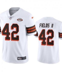 Cleveland Cleveland Browns #42 Tony Fields II Nike 1946 Collection Alternate Vapor Limited NFL Jersey - White Men's