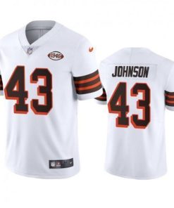 Cleveland Cleveland Browns #43 John Johnson Nike 1946 Collection Alternate Vapor Limited NFL Jersey - White Men's