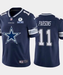 Dallas Cowboys #11 Micah Parsons Navy Blue Men's Nike Big Team Logo With Established In 1960 Patch Vapor Limited NFL Jersey