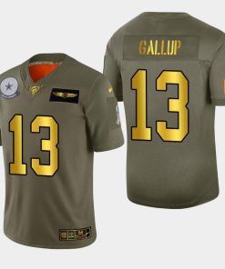 Dallas Cowboys #13 Michael Gallup Men's Nike Olive Gold 2019 Salute To Service Limited NFL 100 Jersey