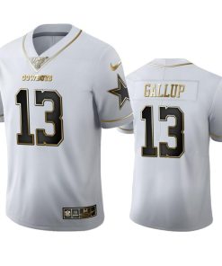 Dallas Cowboys #13 Michael Gallup Men's Nike White Golden Edition Vapor Limited NFL 100 Jersey