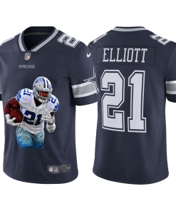 Dallas Cowboys #21 Ezekiel Elliott Men's Nike Player Signature Moves Vapor Limited NFL Jersey Navy Blue