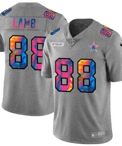 Dallas Cowboys #88 CeeDee Lamb Men's Nike Multi-Color 2020 NFL Crucial Catch NFL Jersey Greyheather