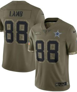 Dallas Cowboys #88 Ceedee Lamb Nike Men's 2022 Salute To Service Limited Jersey - Olive