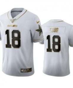 Dallas Dallas Cowboys #18 Randall Cobb Men's Nike White Golden Edition Vapor Limited NFL 100 Jersey Men's