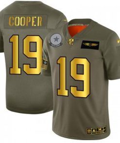 Dallas Dallas Cowboys #19 Amari Cooper NFL Men's Nike Olive Gold 2019 Salute to Service Limited Jersey Men's