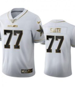 Dallas Dallas Cowboys #77 Tyron Smith Men's Nike White Golden Edition Vapor Limited NFL 100 Jersey Men's