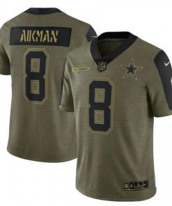 Dallas Dallas Cowboys #8 Troy Aikman Olive Nike 2021 Salute To Service Limited Player Jersey Men's