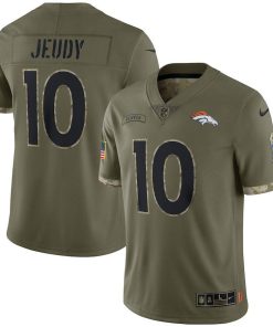 Denver Broncos #10 Jerry Jeudy Nike Men's 2022 Salute To Service Limited Jersey - Olive
