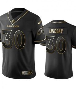 Denver Broncos #30 Phillip Lindsay Men's Stitched NFL Vapor Untouchable Limited Black Golden Jersey Men's