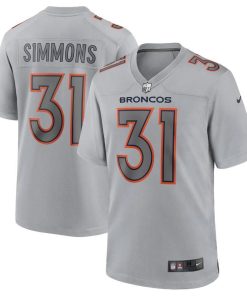 Denver Broncos #31 Justin Simmons Nike Men's Gray Atmosphere Fashion Game Jersey