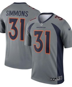 Denver Broncos #31 Justin Simmons Nike Men's Gray Inverted Legend Jersey