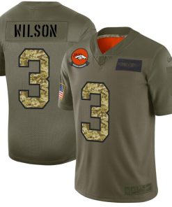 Denver Broncos #3 Russell Wilson Men's Nike 2019 Olive Camo Salute To Service Limited NFL Jersey