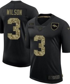 Denver Broncos #3 Russell Wilson Men's Nike 2020 Salute To Service Camo Limited NFL Jersey Black