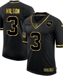Denver Broncos #3 Russell Wilson Men's Nike 2020 Salute To Service Golden Limited NFL Jersey Black