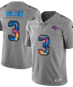 Denver Broncos #3 Russell Wilson Men's Nike Multi-Color 2020 NFL Crucial Catch NFL Jersey Greyheather
