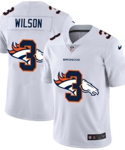 Denver Broncos #3 Russell Wilson White Men's Nike Team Logo Dual Overlap Limited NFL Jersey