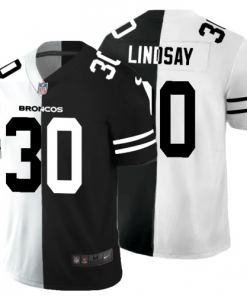 Denver Denver Broncos #30 Phillip Lindsay Men's Black V White Peace Split Nike Vapor Untouchable Limited NFL Jersey Men's