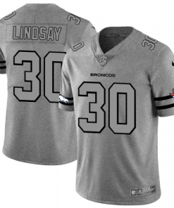 Denver Denver Broncos #30 Phillip Lindsay Men's Nike Gray Gridiron II Vapor Untouchable Limited NFL Jersey Men's