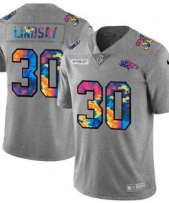 Denver Denver Broncos #30 Phillip Lindsay Men's Nike Multi-Color 2020 NFL Crucial Catch NFL Jersey Greyheather Men's