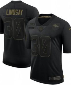 Denver Denver Broncos #30 Phillip Lindsay Nike 2020 Salute To Service Limited Jersey Black Men's