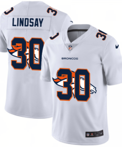 Denver Denver Broncos #30 Phillip Lindsay White Men's Nike Team Logo Dual Overlap Limited NFL Jersey Men's