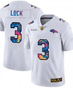 Denver Denver Broncos #3 Drew Lock Men's White Nike Multi-Color 2020 NFL Crucial Catch Limited NFL Jersey Men's