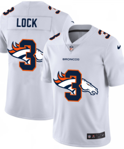 Denver Denver Broncos #3 Drew Lock White Men's Nike Team Logo Dual Overlap Limited NFL Jersey Men's